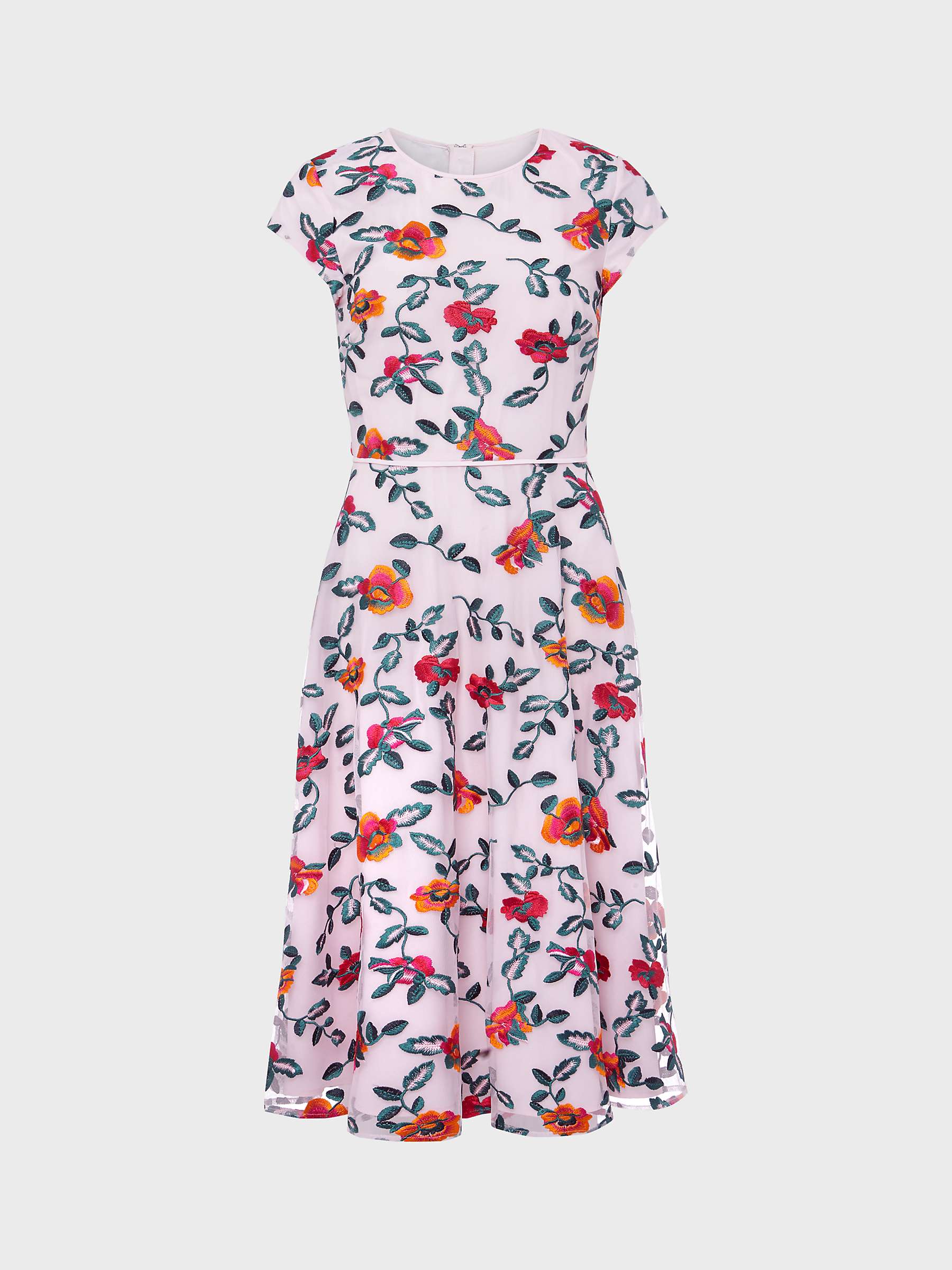 Buy Hobbs Tia Embroidered Dress, Pale Pink Online at johnlewis.com