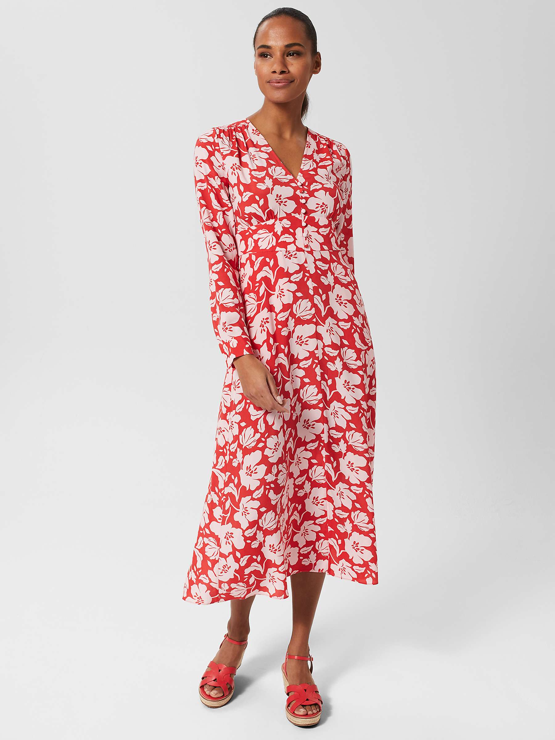 Buy Hobbs Petite Allison Dress, Red Online at johnlewis.com