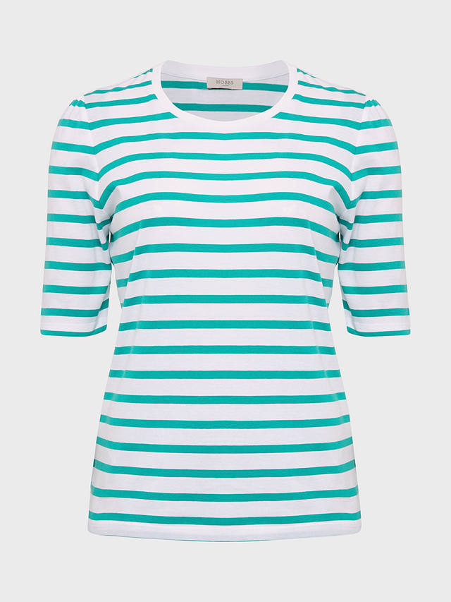 Hobbs Eva Stripe T-Shirt, White/Green