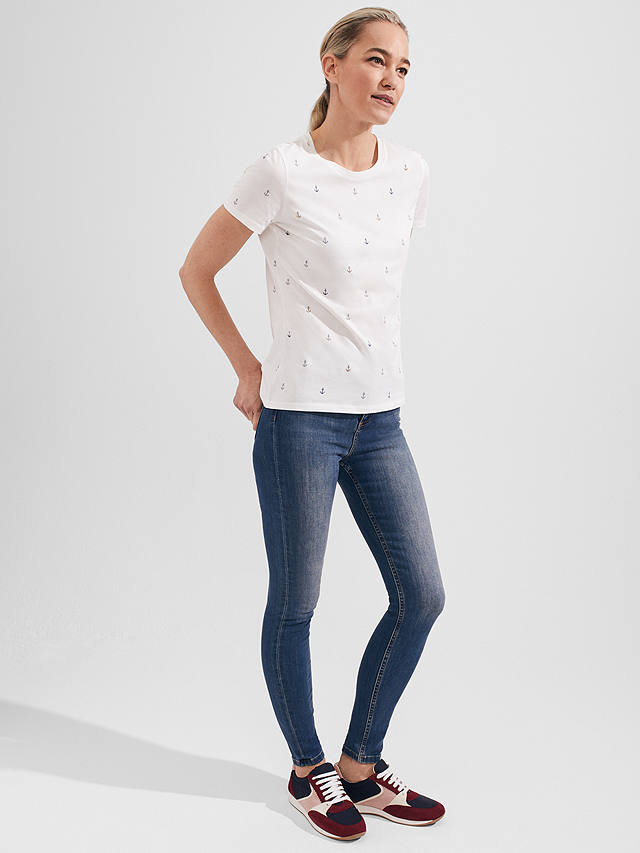 Hobbs Pixie Anchor Print T-Shirt, White/Multi
