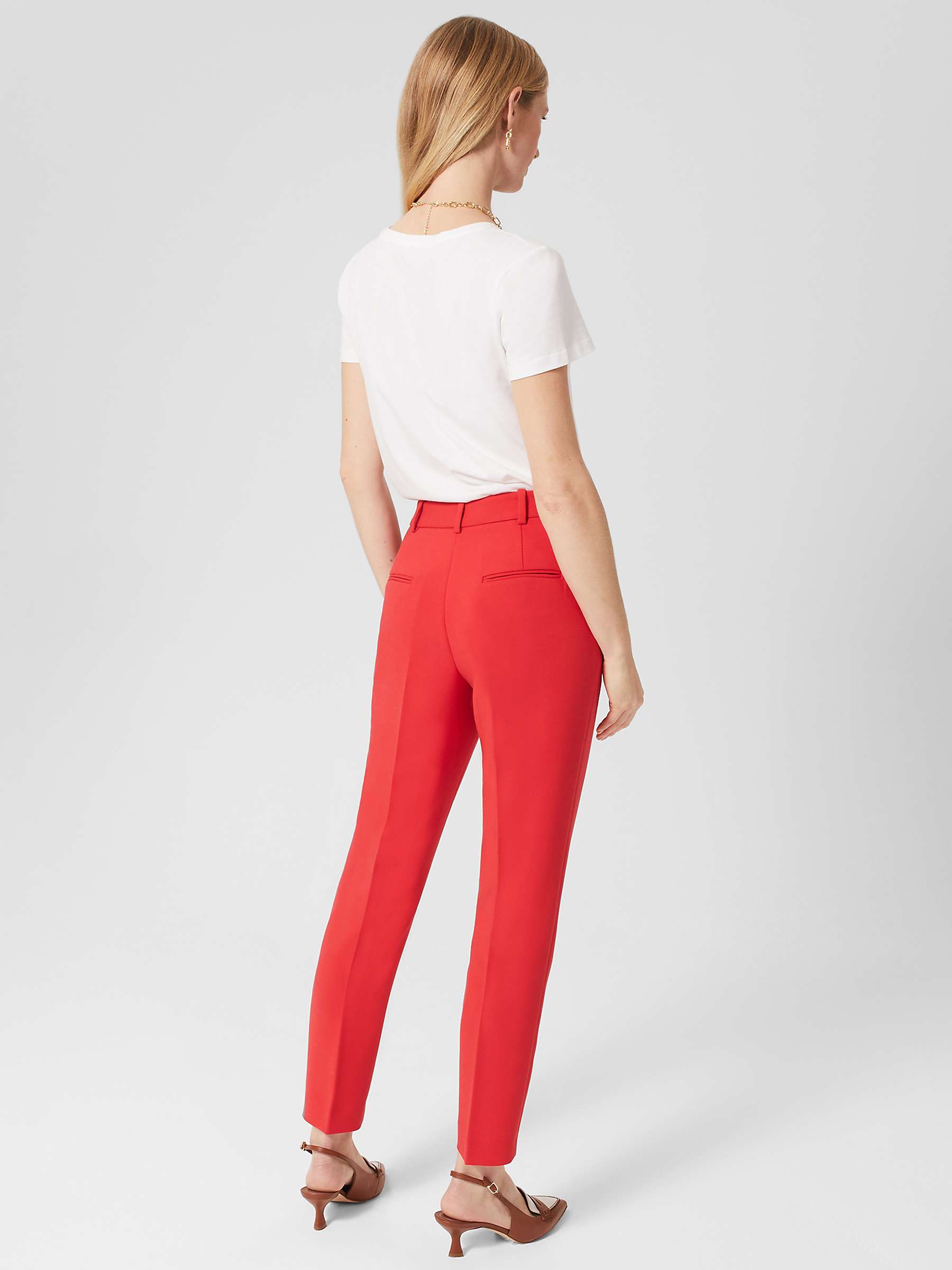 Buy Hobbs Petite Suki Trousers, Flame Red Online at johnlewis.com