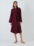 John Lewis Popcorn Cotton Unisex Bath Robe, Damson