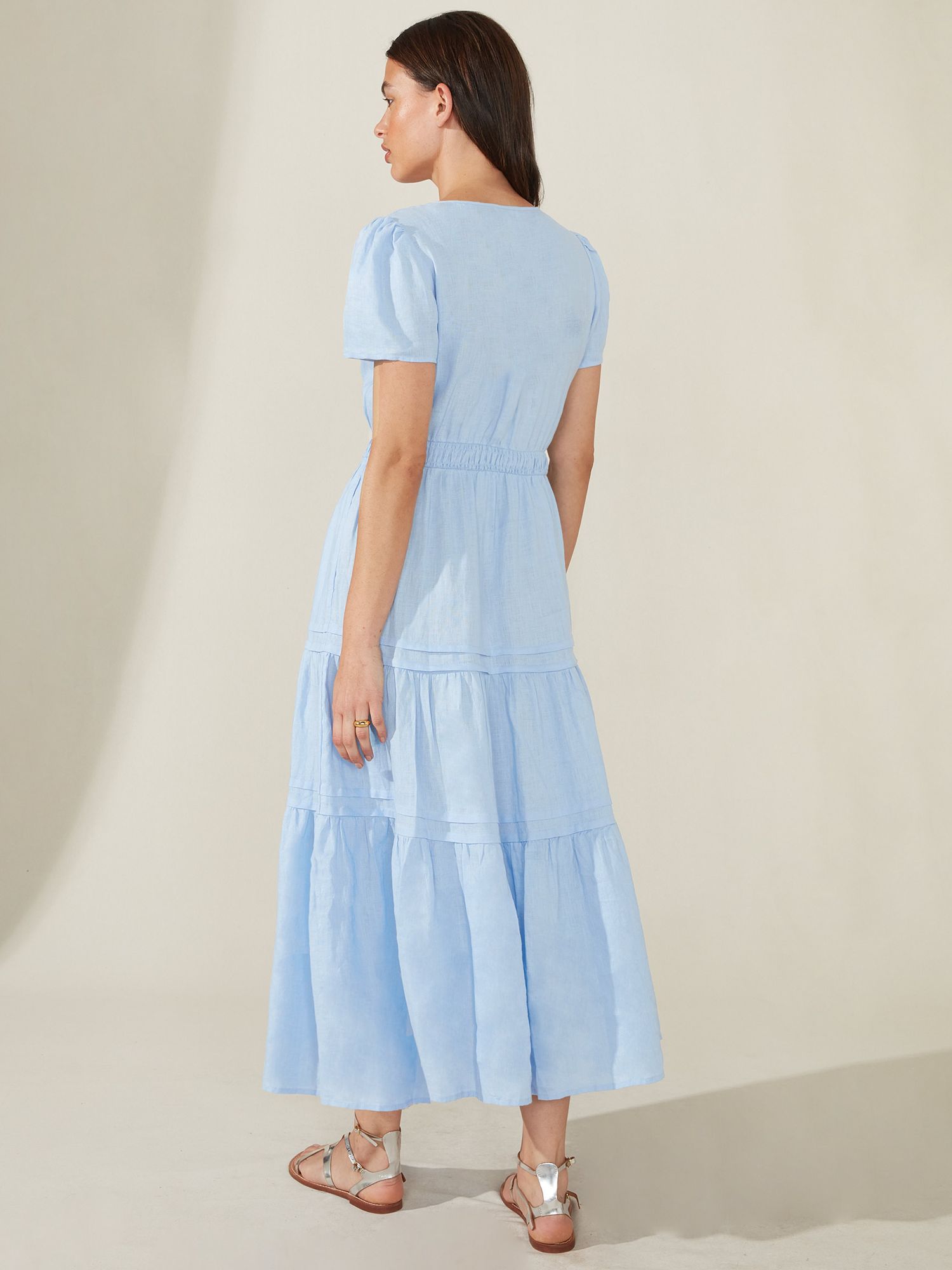 Blue Ditsy Floral Shirred Waist Dress – Ro&Zo