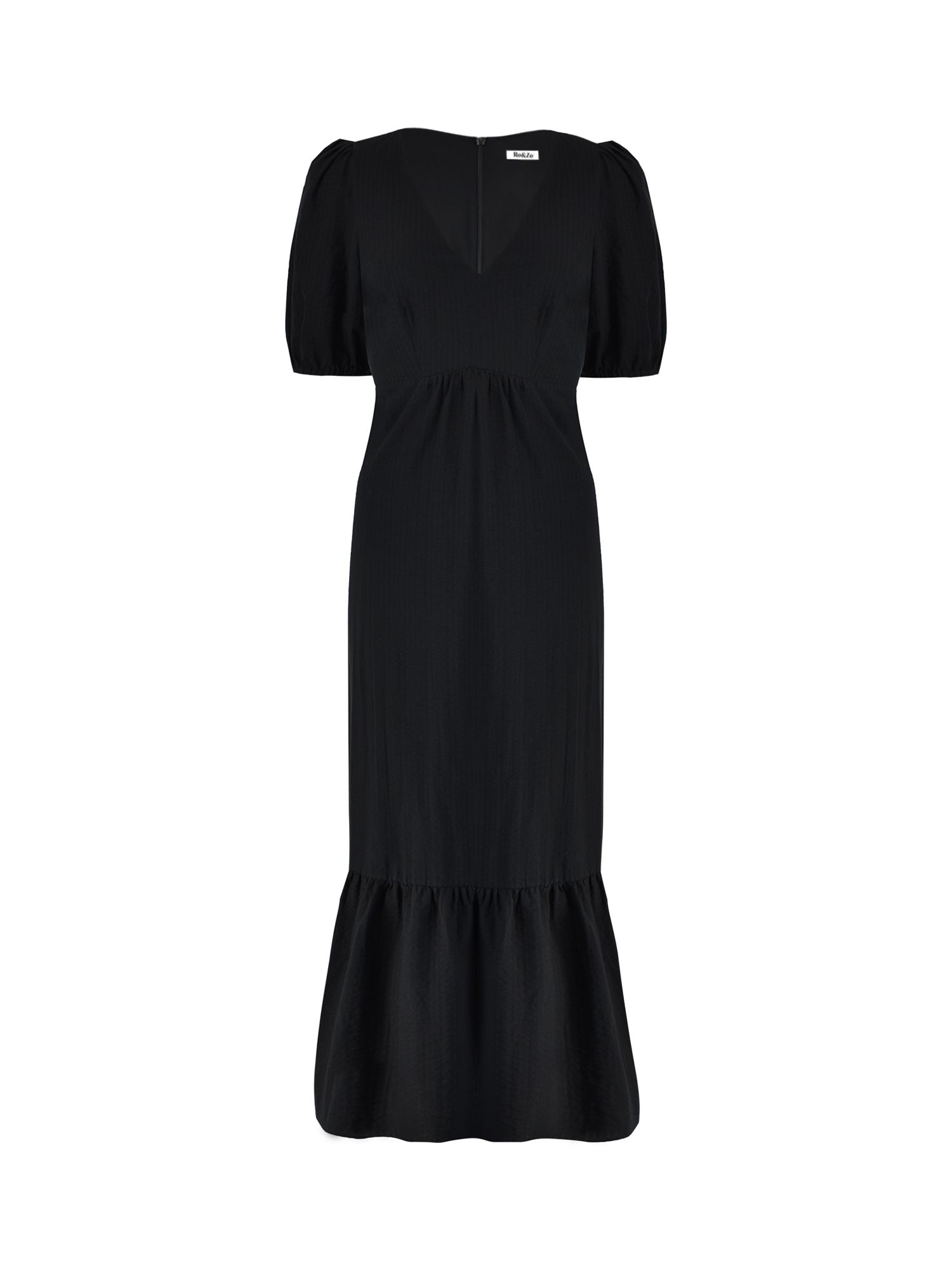 Ro&Zo Textured Midi Dress, Black at John Lewis & Partners