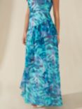 Ro&Zo Frill High Neck Maxi Dress, Turquoise