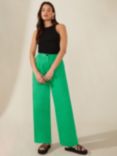 Ro&Zo Button Front Linen Trousers, Green