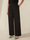 Ro&Zo Linen Button Front Trousers, Black