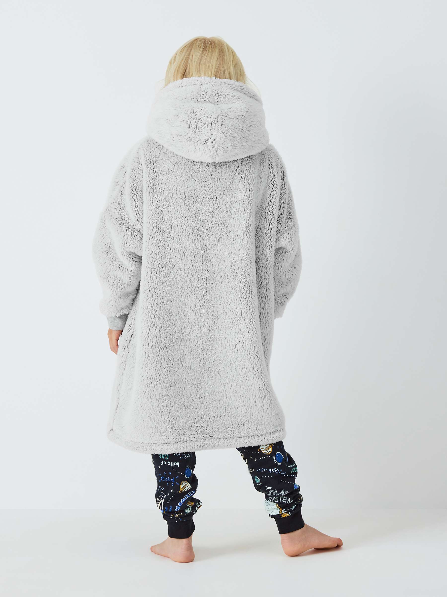 Buy John Lewis Kids' Sherpa Oversized Hooded Blanket, Grey Online at johnlewis.com