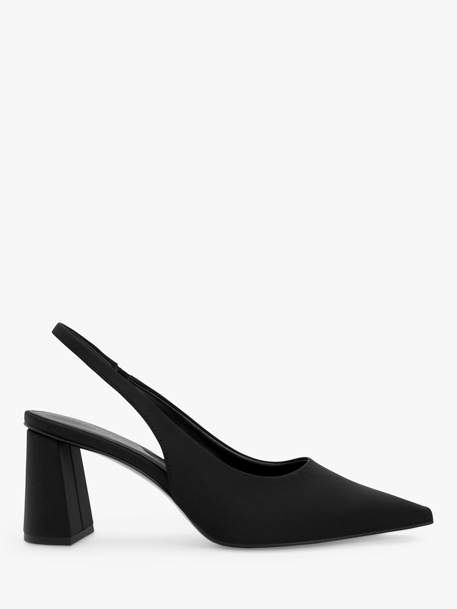CHARLES & KEITH Block Heel Slingback Court Shoes, Black at John Lewis &  Partners