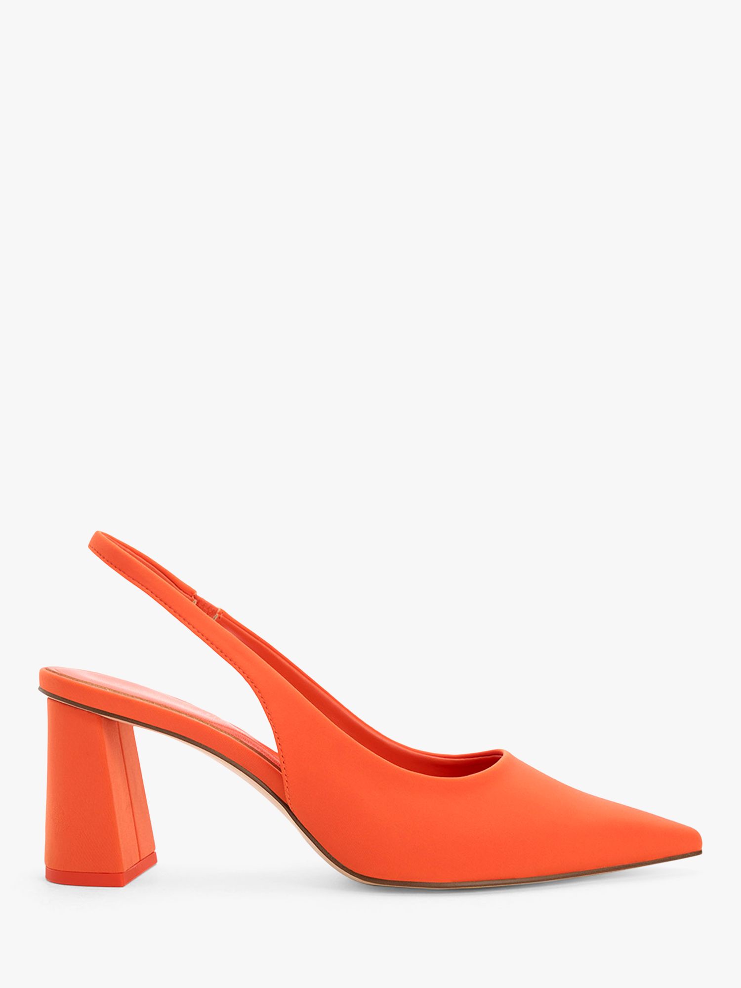 CHARLES & KEITH Block Heel Slingback Court Shoes, Orange