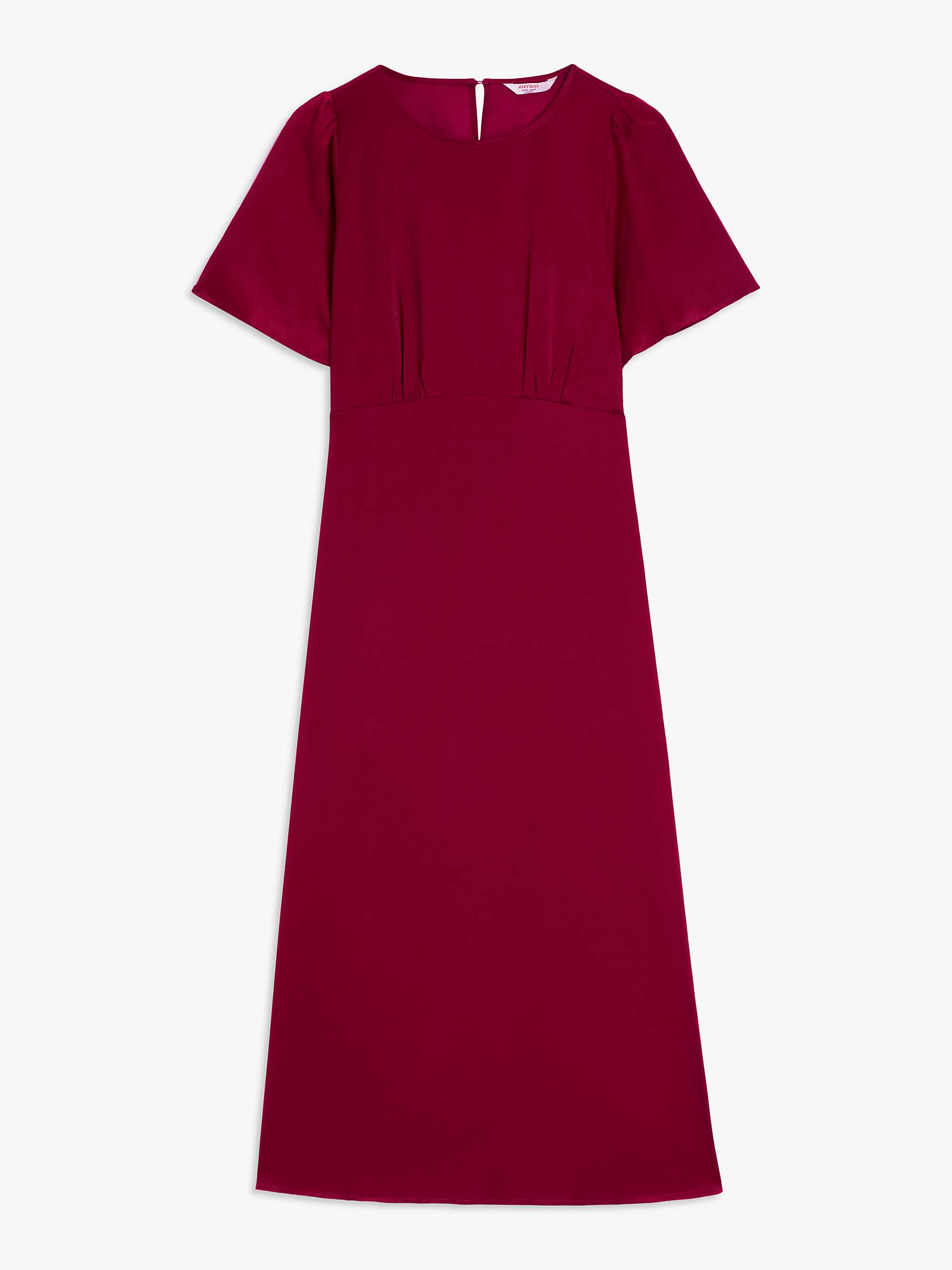 Buy John Lewis ANYDAY Plain Satin Midi Dress, Berry Online at johnlewis.com