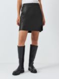 John Lewis ANYDAY Plain Faux Leather Mini Skirt, Black