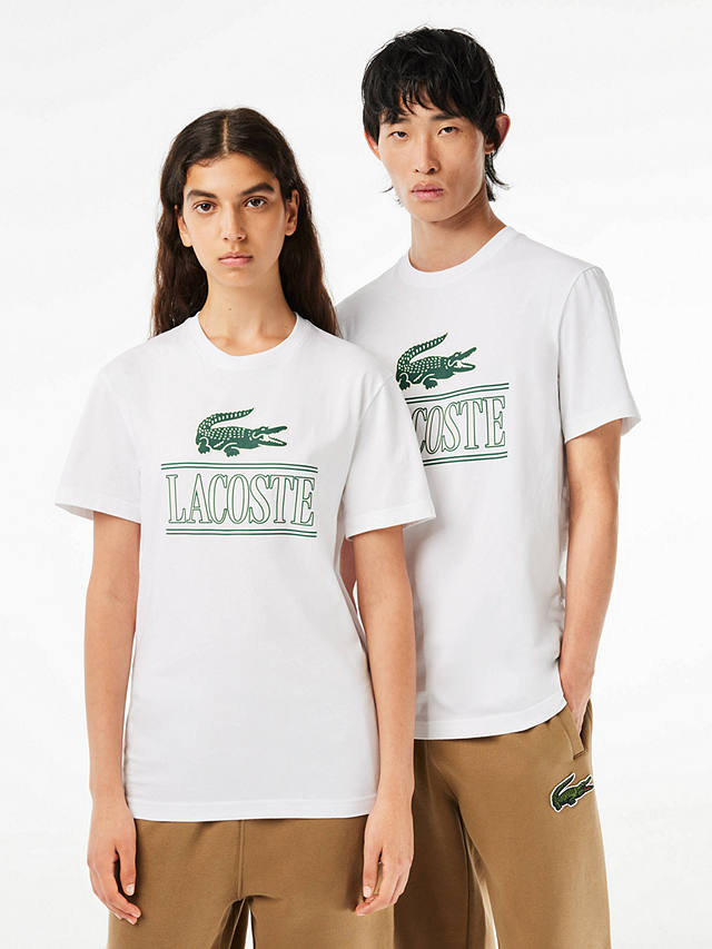 Lacoste Graphic Logo Crew Neck T-Shirt, 001 Whi