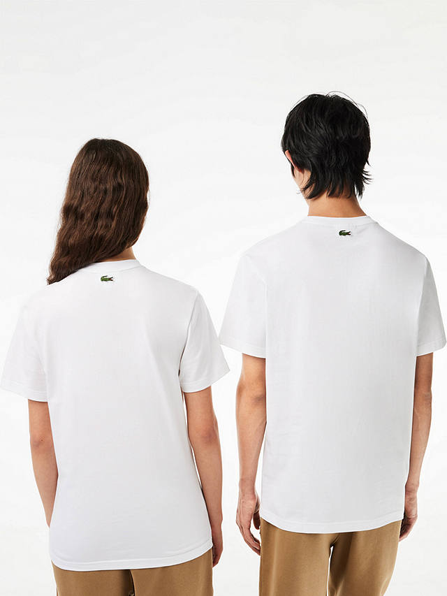 Lacoste Graphic Logo Crew Neck T-Shirt, 001 Whi