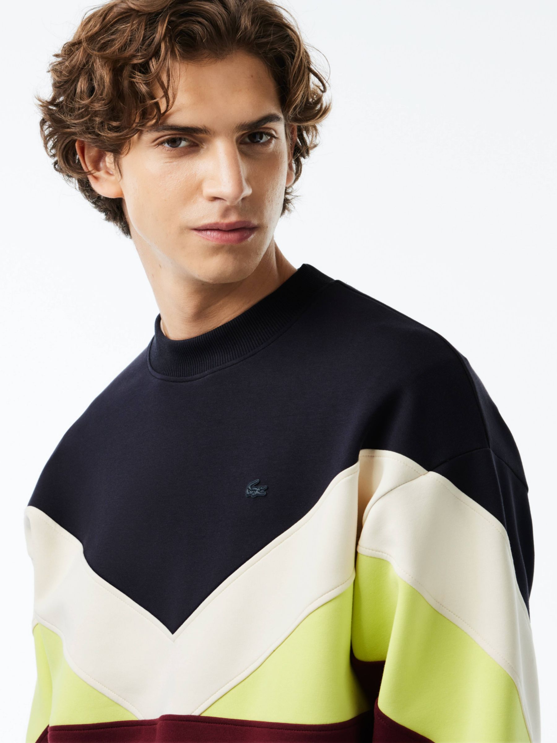 Lacoste Kik Transitional Active Jumper, Black/Multi at John Lewis ...