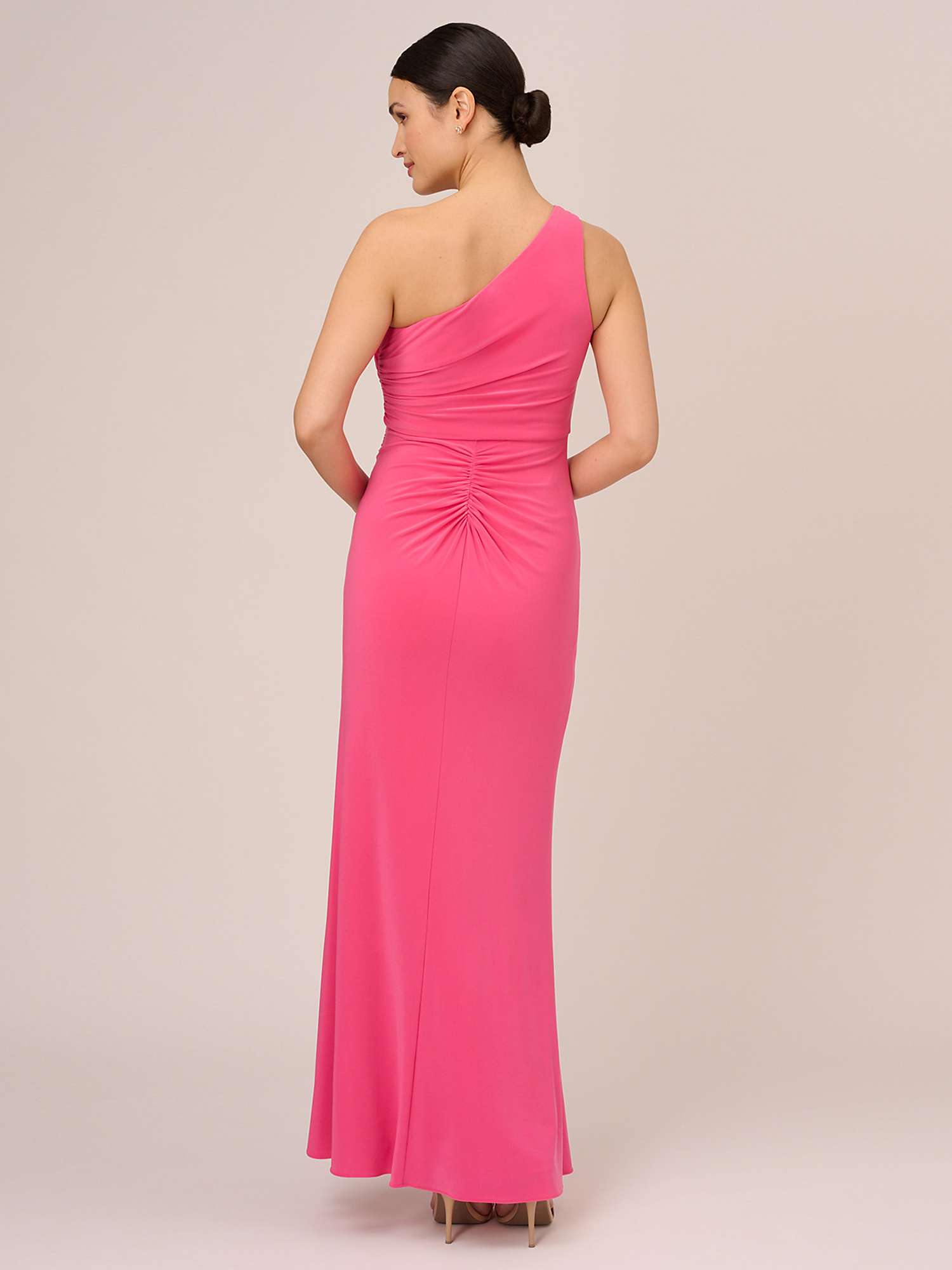 Buy Adrianna Papell One Shoulder Gown Dress, Pink Online at johnlewis.com