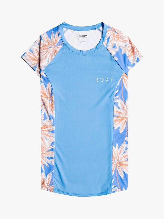 Roxy Floral Stretch Rash Vest, Blue/Multi