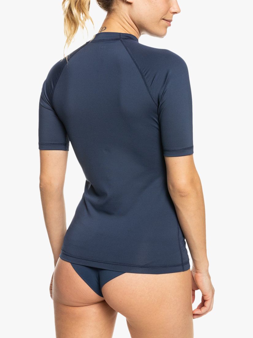Roxy Short Sleeve Rash Vest, Navy, M