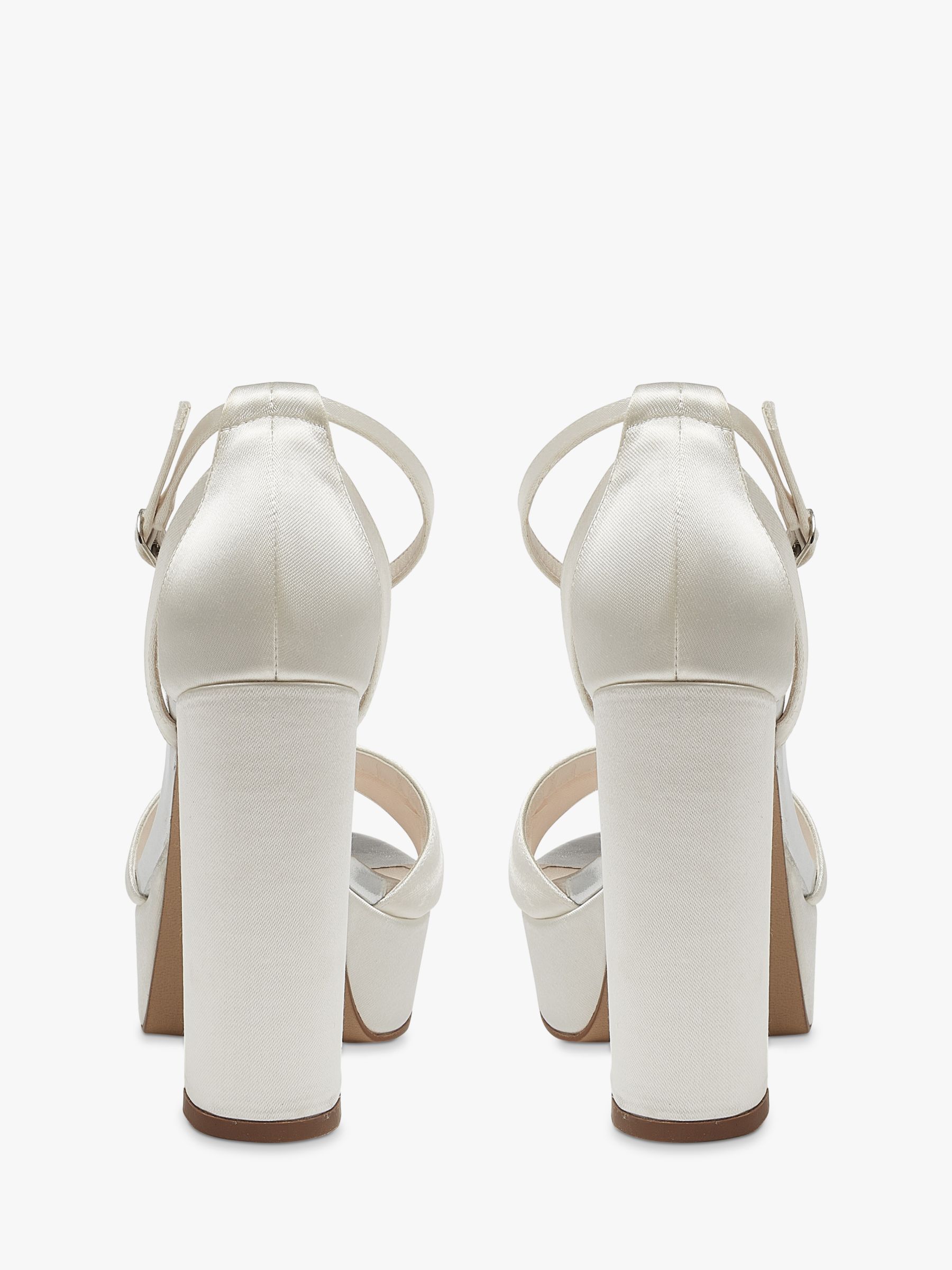 Rainbow Club Gracie Platform Wedding Sandals, Ivory Satin, 4