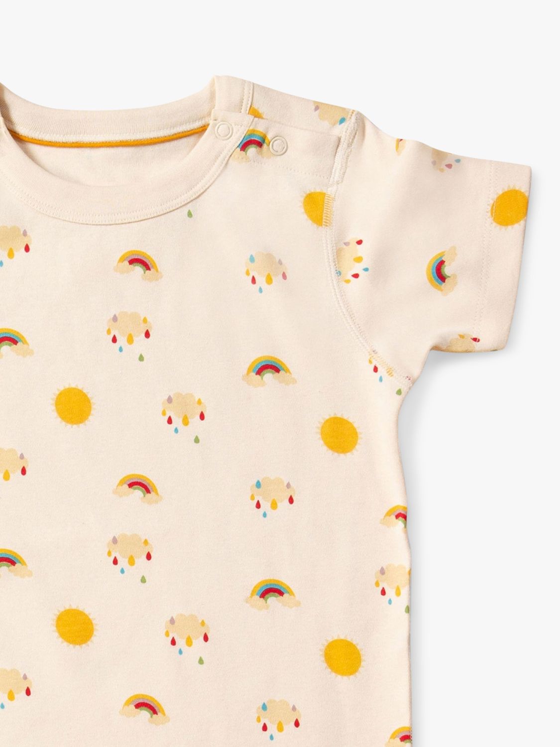 Buy Little Green Radicals Kids' Adaptive Organic Cotton Sunshine & Rainbow Print T-Shirt, Cream Online at johnlewis.com