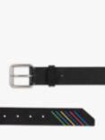 Paul Smith Signature Stripe Leather Belt, Black, Black