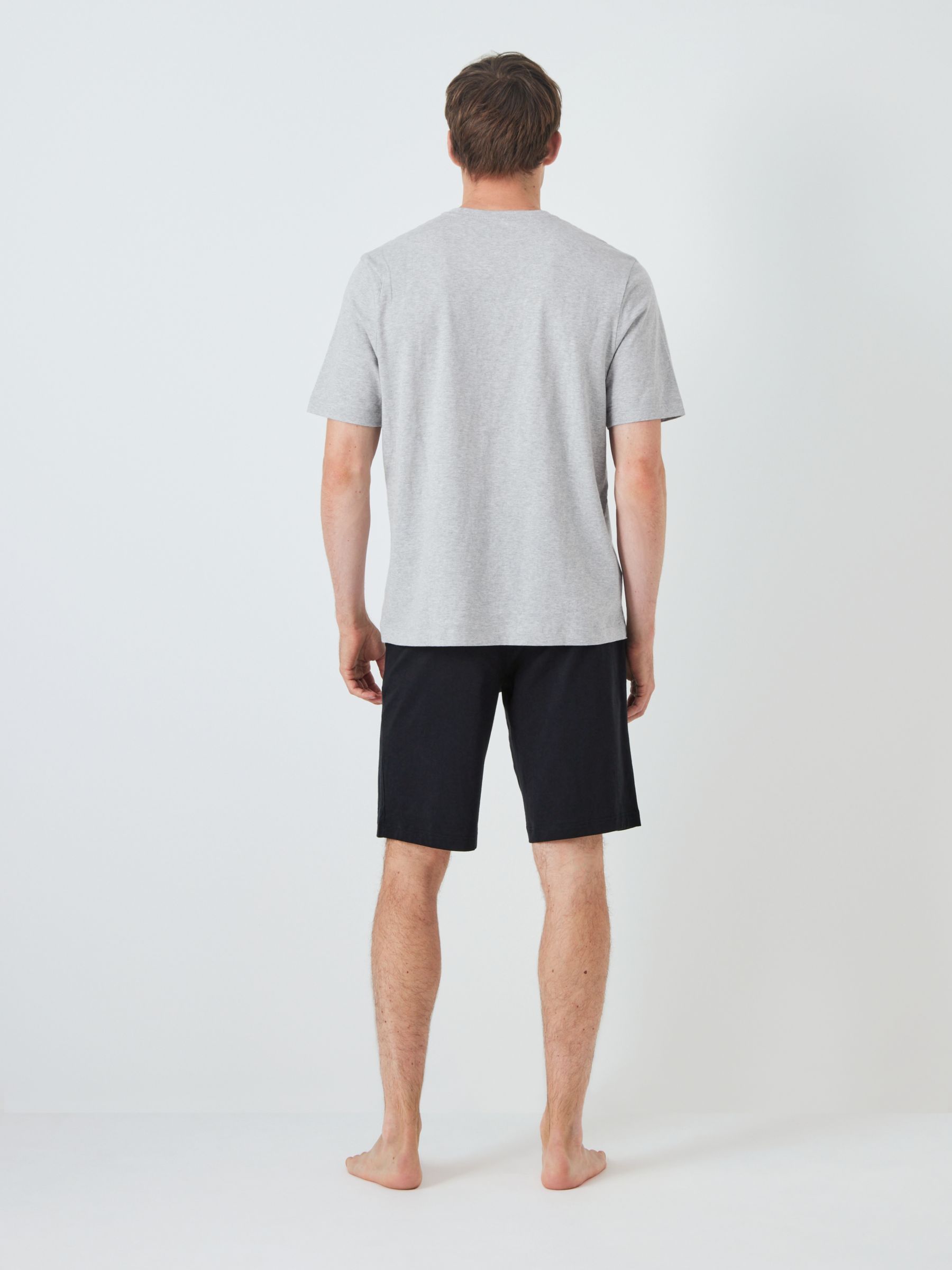 Buy John Lewis ANYDAY Cotton Jersey T-Shirt & Shorts Pyjama Set, Black/Grey Online at johnlewis.com