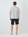John Lewis ANYDAY Cotton Jersey T-Shirt & Shorts Pyjama Set, Black/Grey