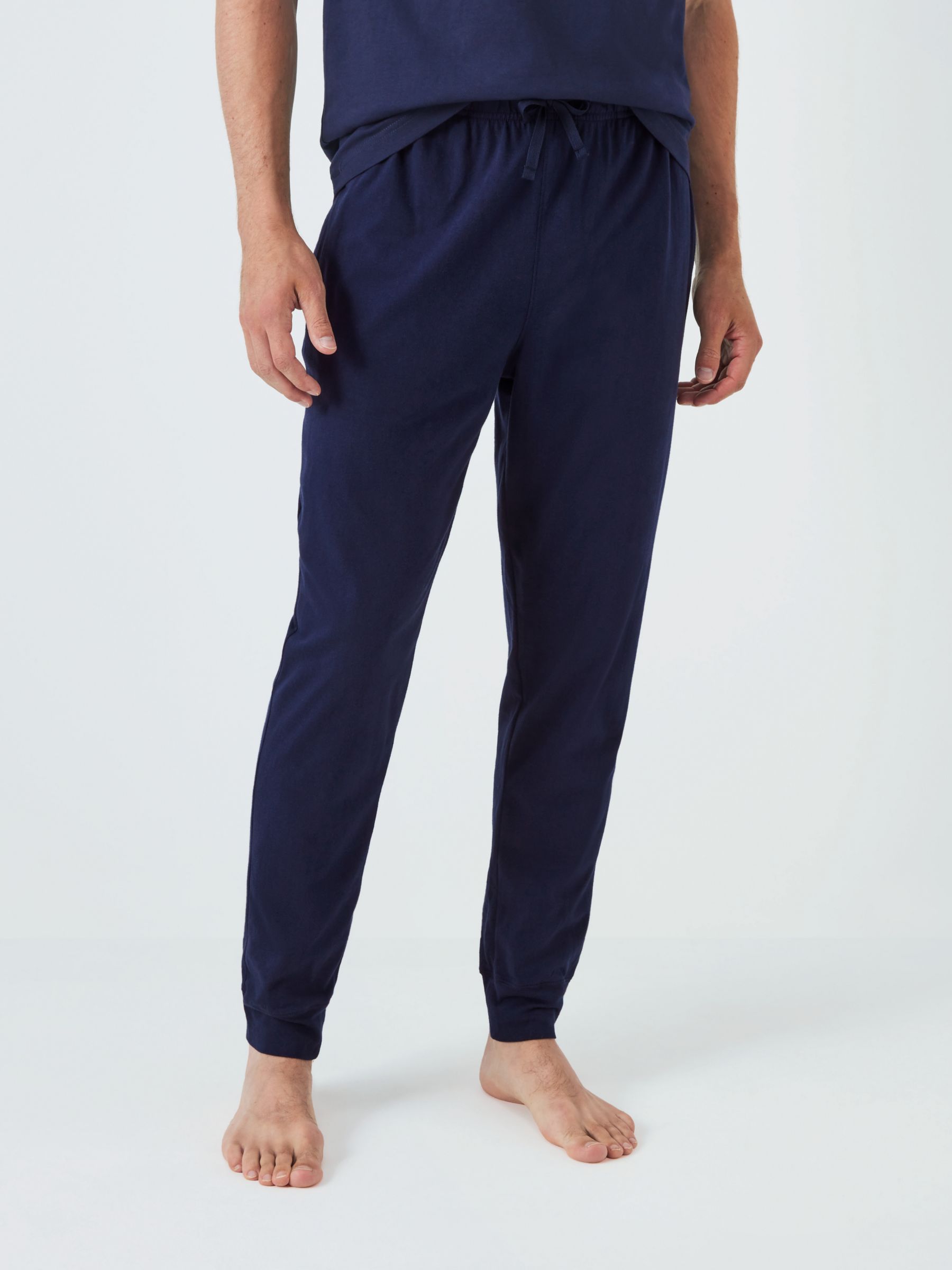 John Lewis ANYDAY Cotton Jersey Joggers, Pack of 2, Navy/Grey at John ...