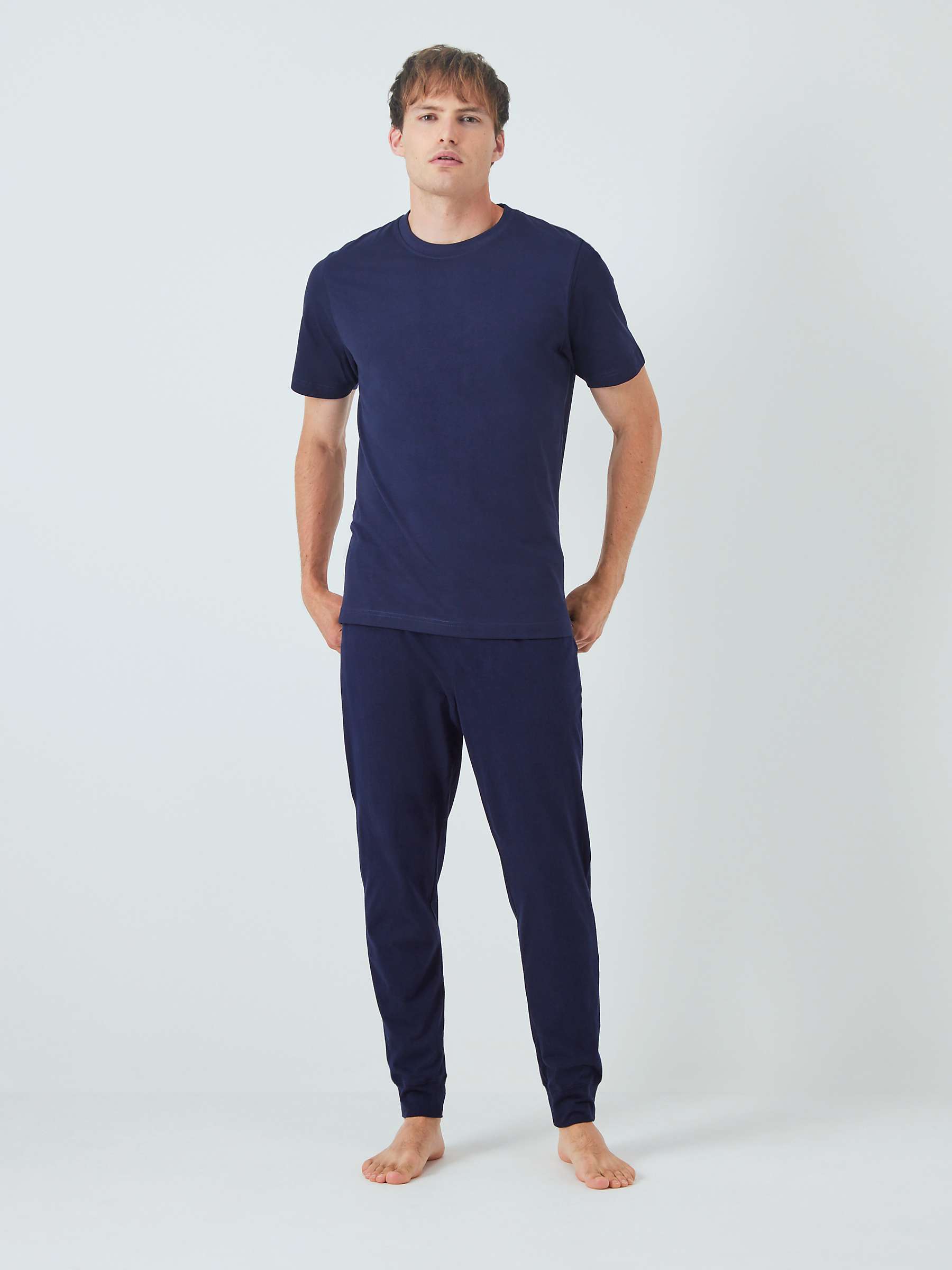 Buy John Lewis ANYDAY Cotton Jersey Joggers, Pack of 2, Navy/Grey Online at johnlewis.com