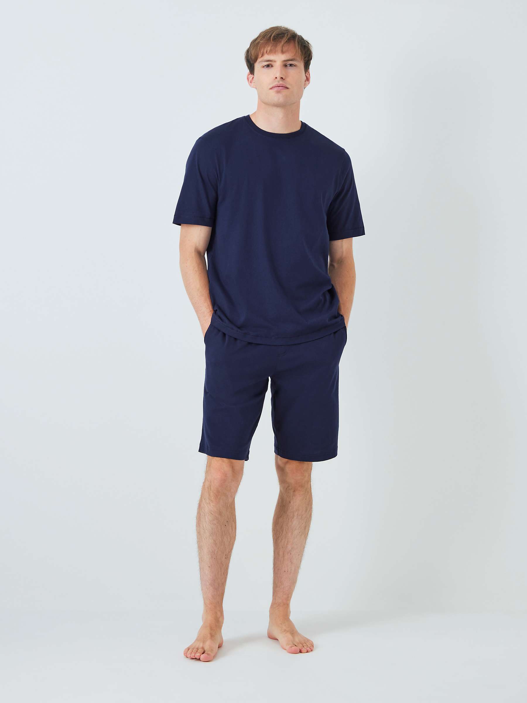 Buy John Lewis ANYDAY Jersey T-Shirt & Shorts Pyjama Set, Navy Online at johnlewis.com