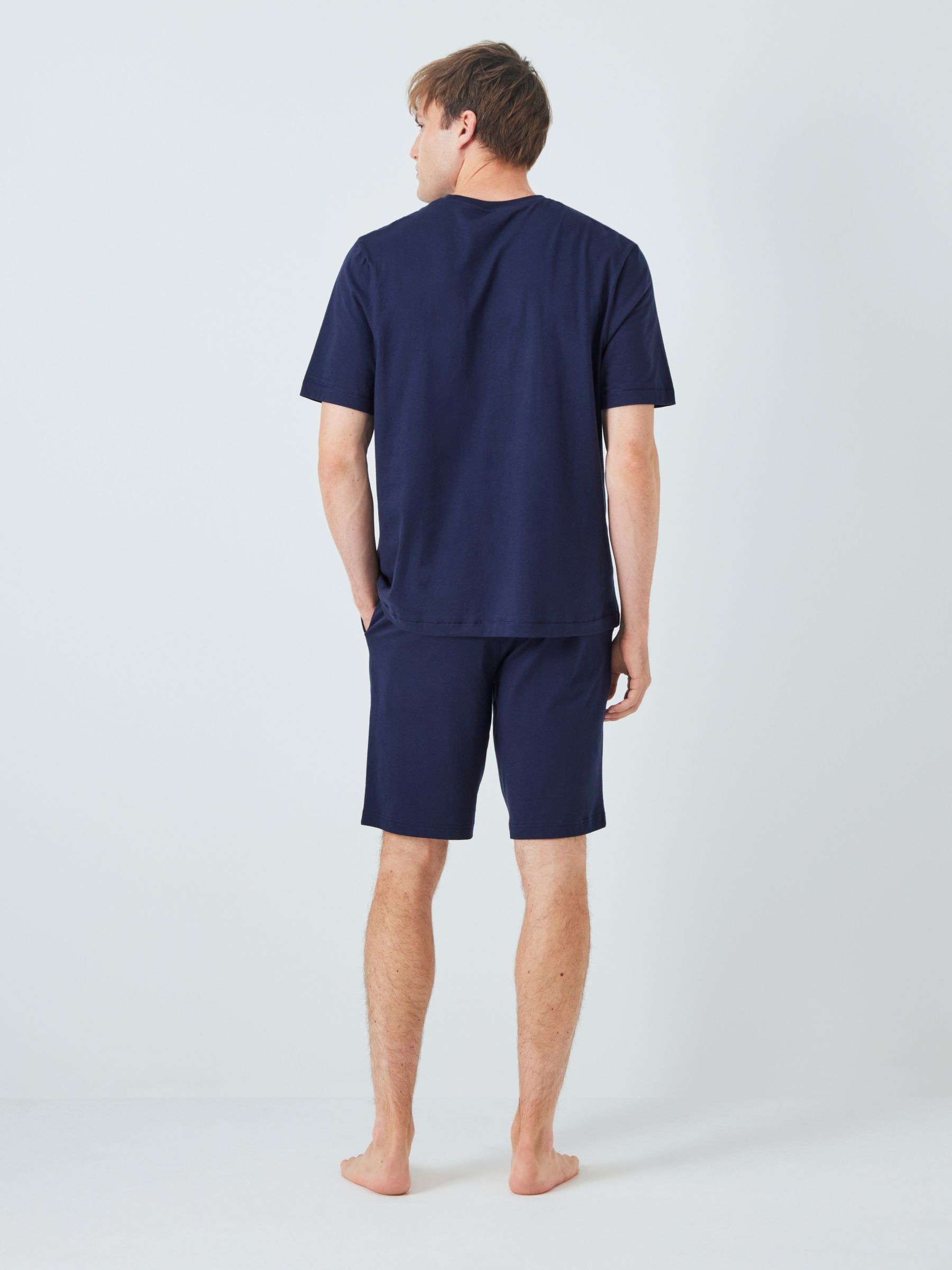 John Lewis ANYDAY Jersey T-Shirt & Shorts Pyjama Set, Navy at John ...