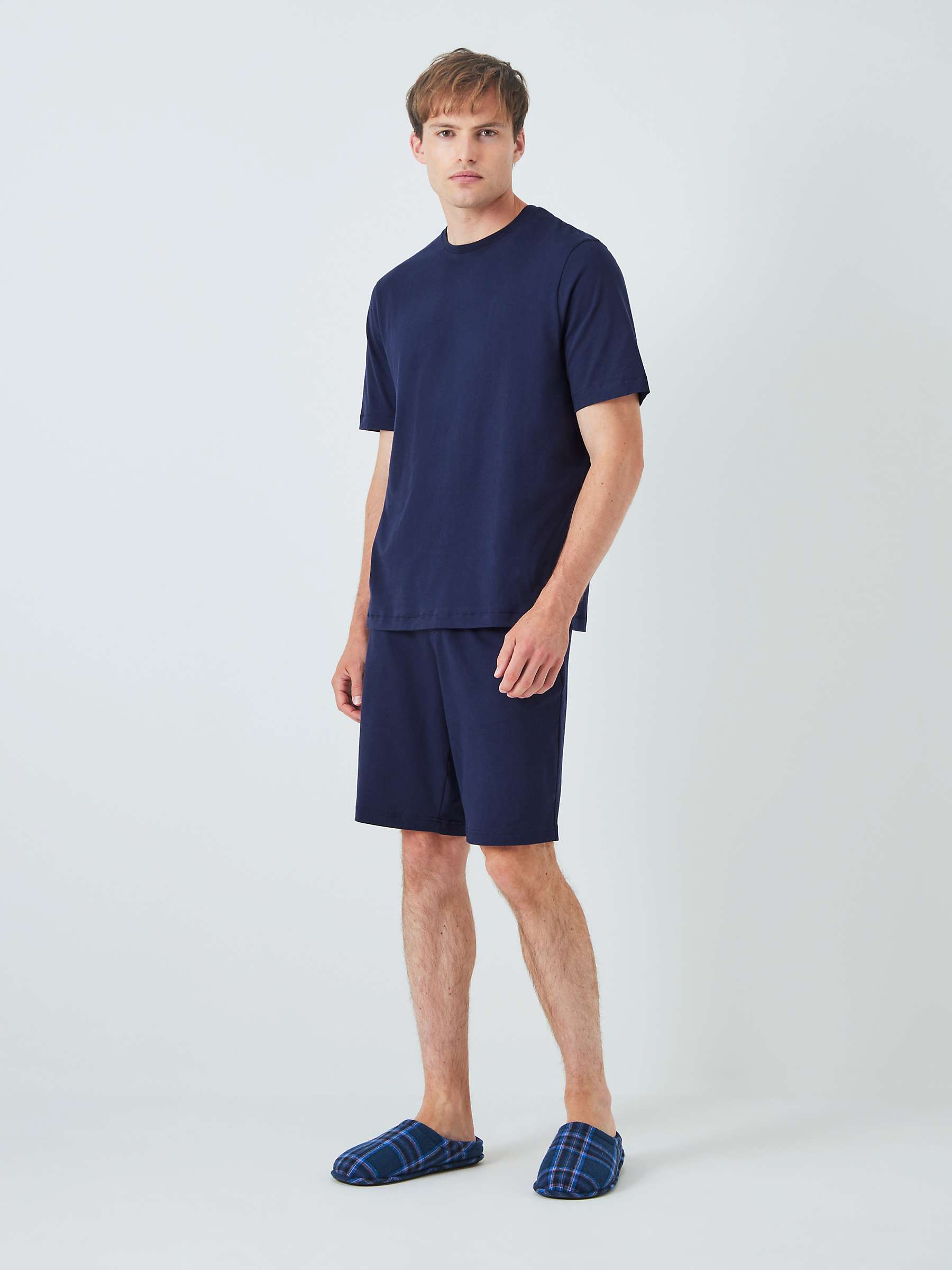 Buy John Lewis ANYDAY Jersey T-Shirt & Shorts Pyjama Set, Navy Online at johnlewis.com