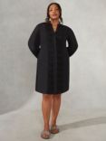 Live Unlimited Curve Broidery Shirt Dress, Black