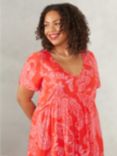 Live Unlimited Curve Paisley Print Dress, Red/Pink