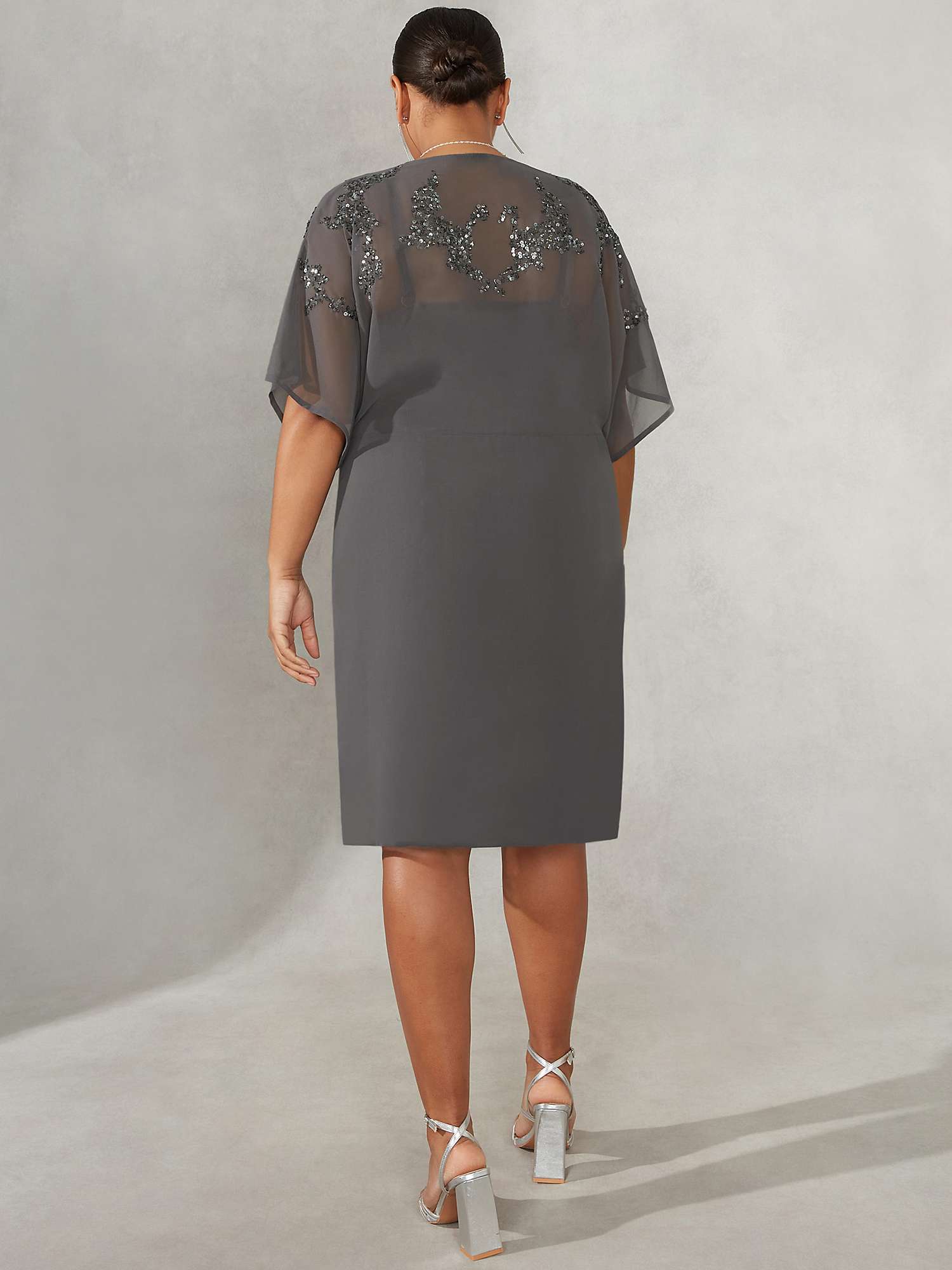Buy Live Unlimited Curve Embellished Dress, Grey Online at johnlewis.com