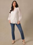 Live Unlimited Curve Broderie Blouse, Ivory, Ivory