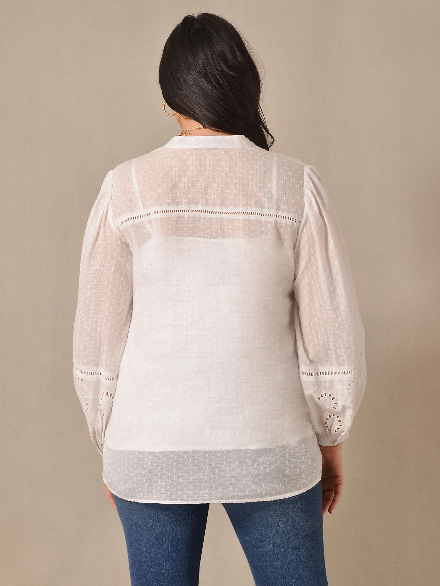 Buy Live Unlimited Curve Broderie Blouse, Ivory Online at johnlewis.com