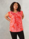 Live Unlimited Curve Paisley Top, Red