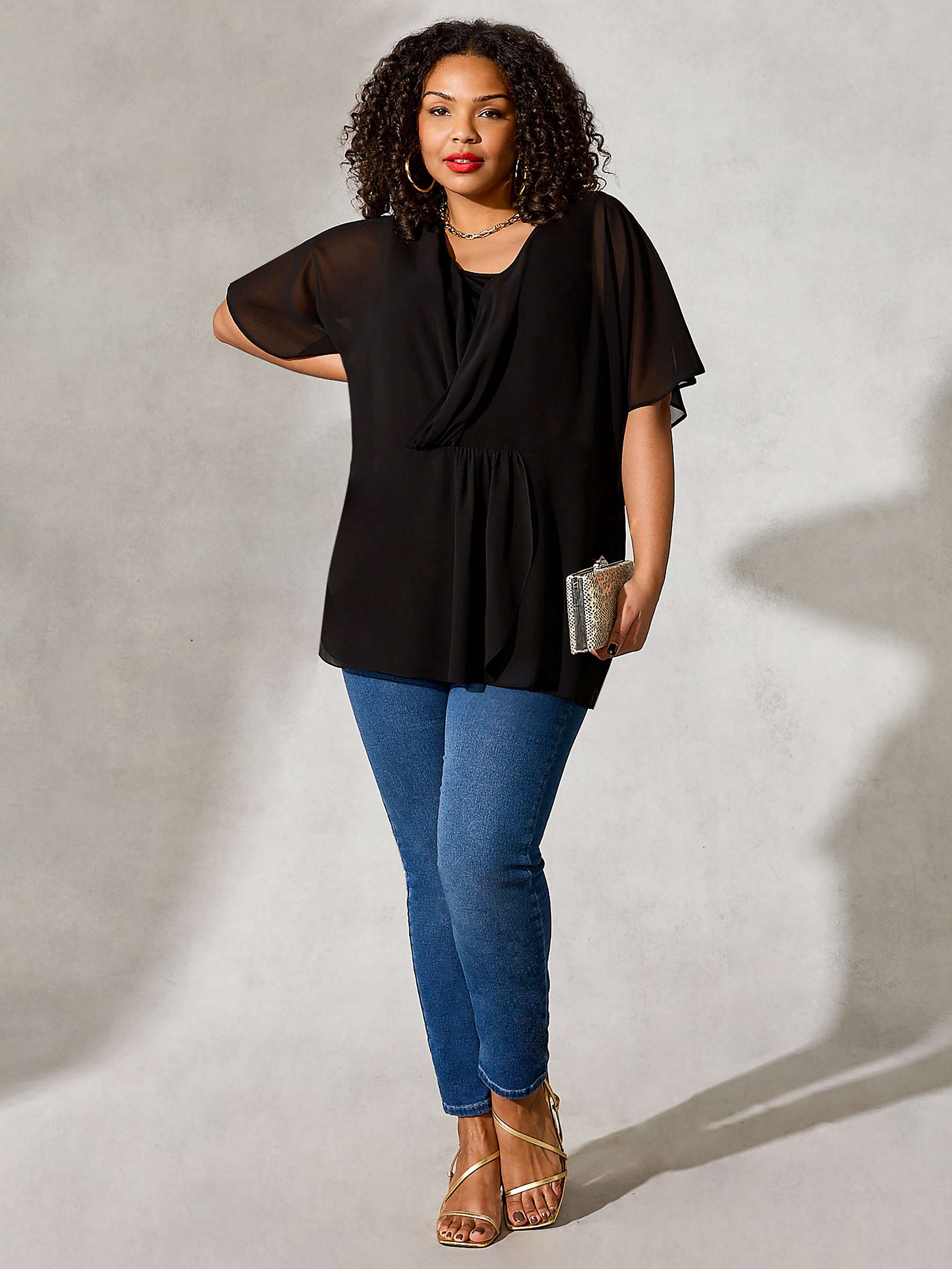 Buy Live Unlimited Curve Gathered Wrap Chiffon Blouse Online at johnlewis.com
