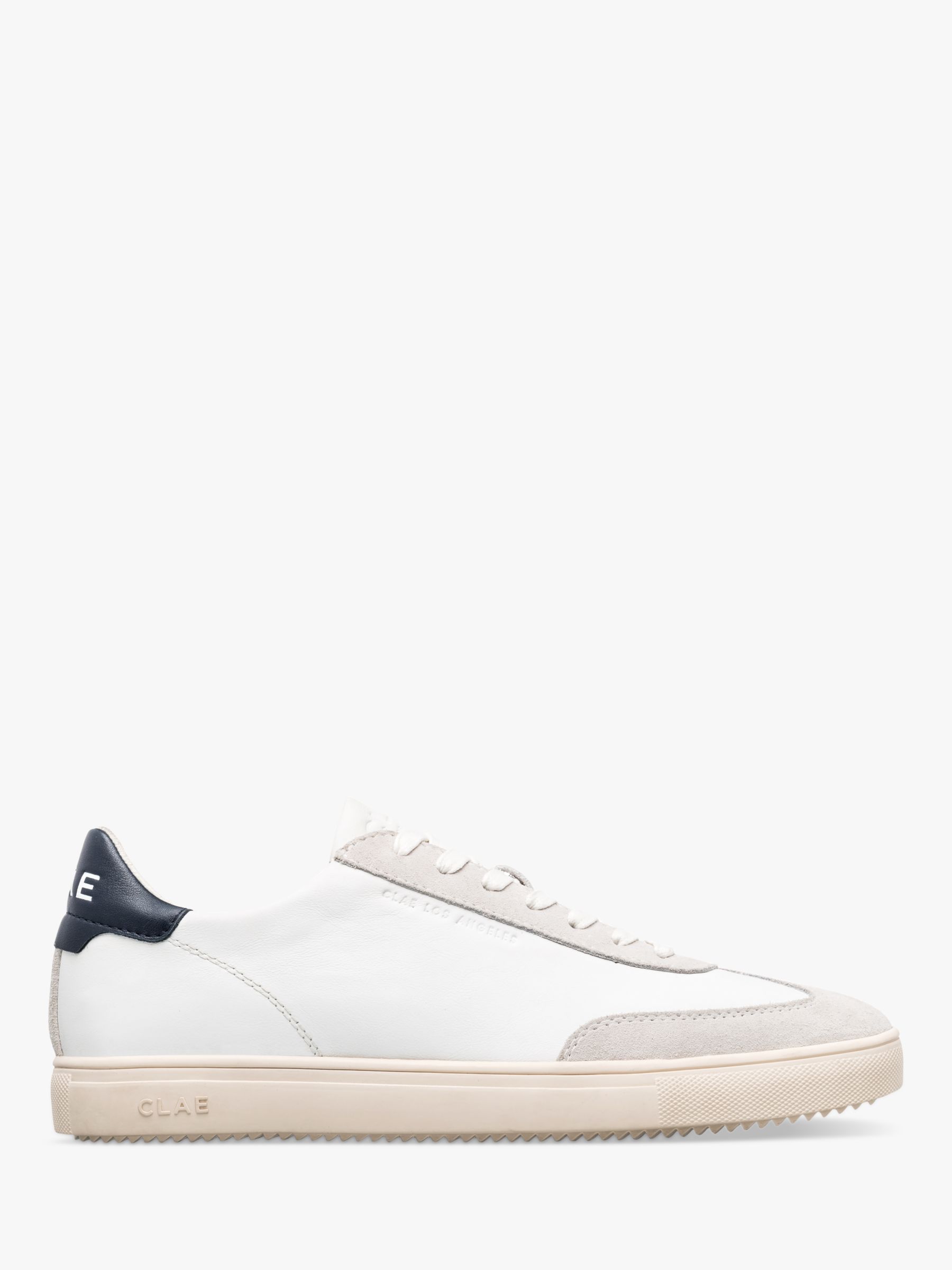 CLAE Deane Lace Up Suede Trainers, White