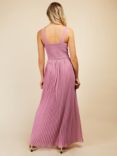 Little Mistress Lace Embroidered Pleated Maxi Bridesmaid Dress