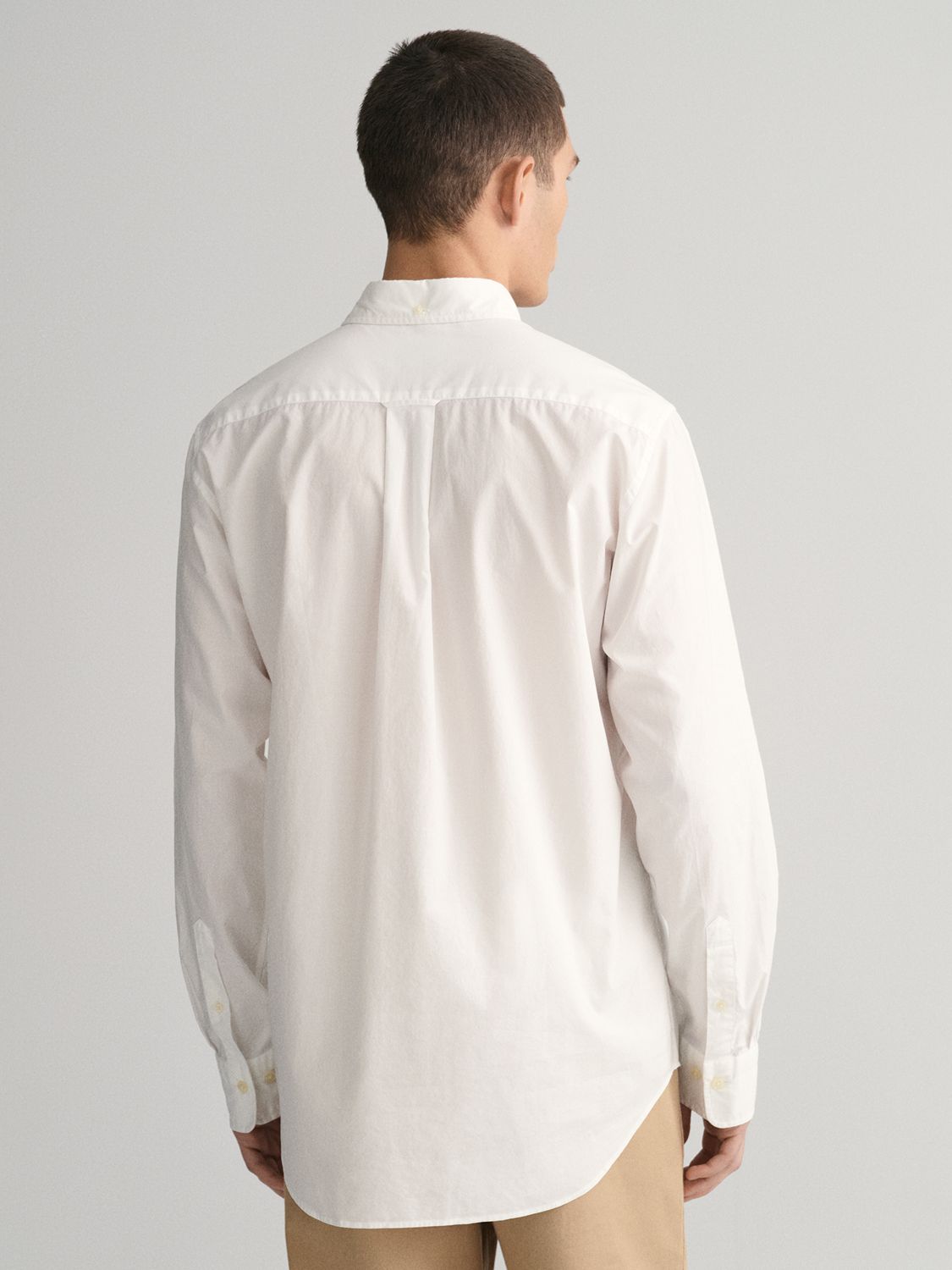 GANT Poplin Regular Fit Shirt, 110 White at John Lewis & Partners