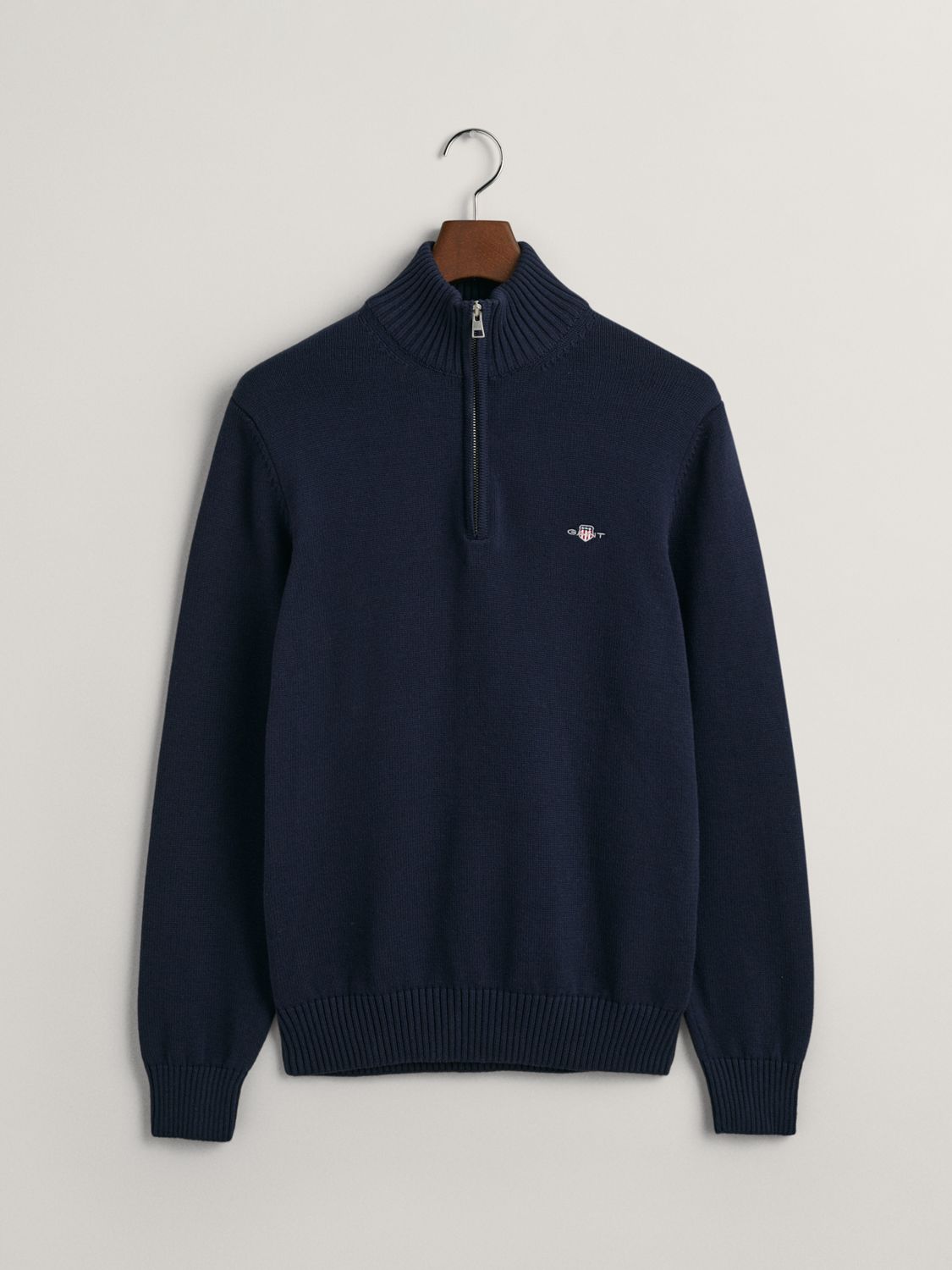 Buy GANT Cotton Half Zip Collar Jumper Online at johnlewis.com