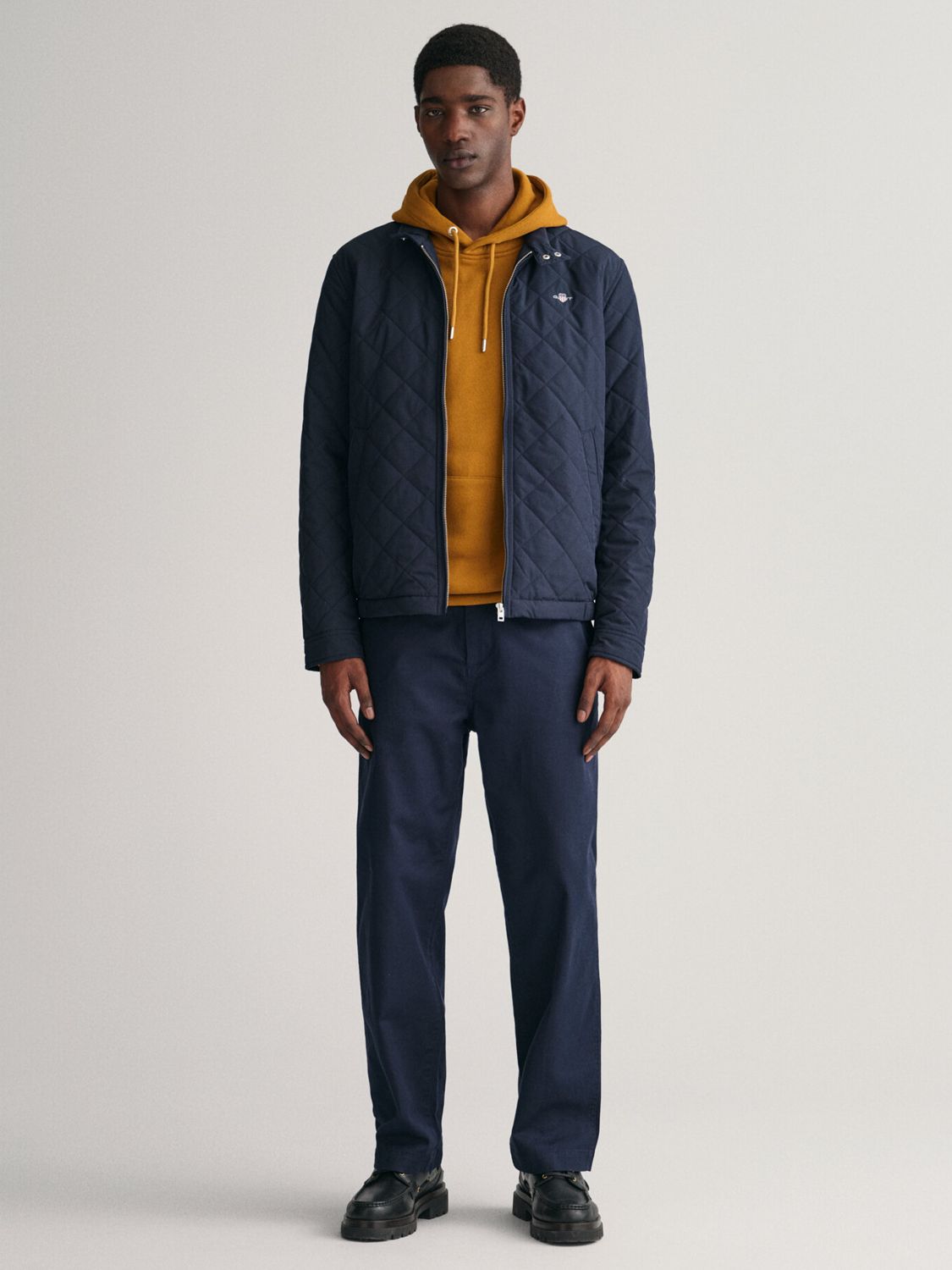 GANT Quilted Windcheater Jacket, 433 Evening Blue at John Lewis & Partners