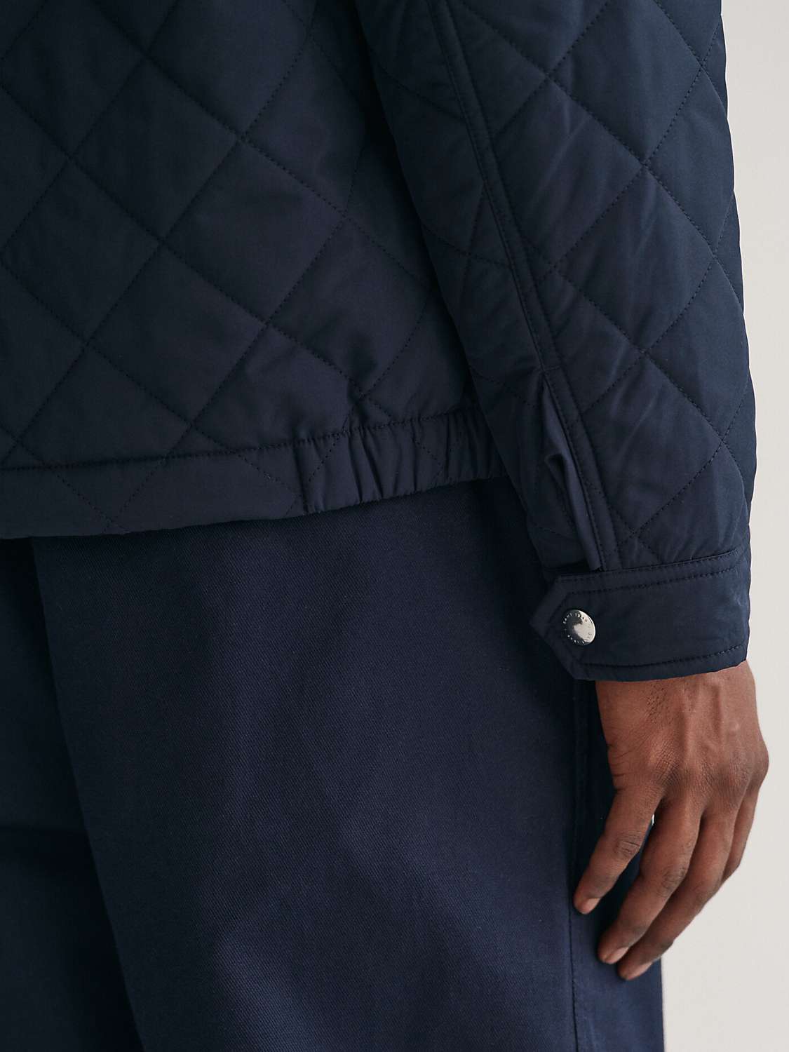 GANT Quilted Windcheater Jacket, Evening Blue at John Lewis & Partners