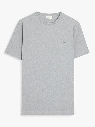 GANT Regular Shield Short Sleeve T-Shirt, 093 Grey Melange