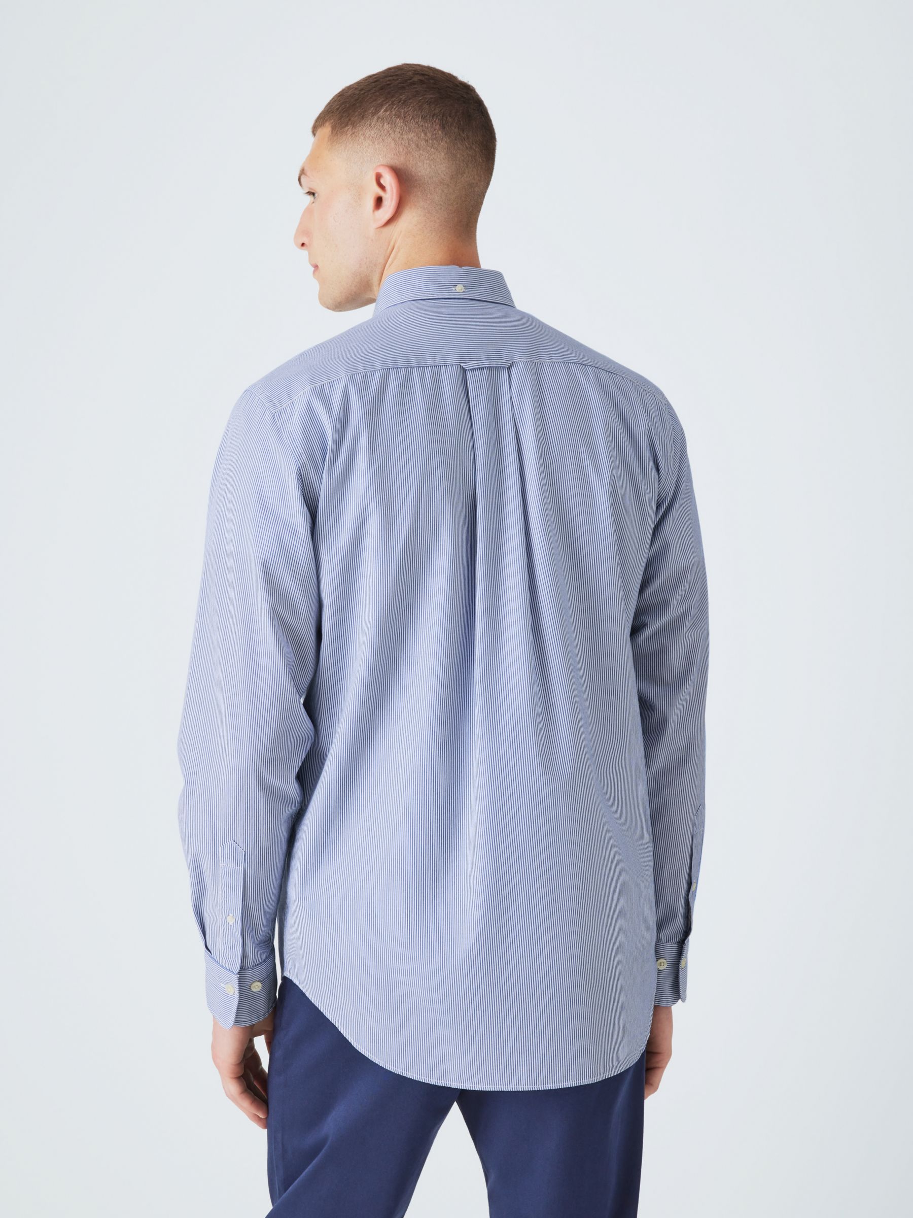 Buy GANT Poplin Banker Stripe Shirt, 436 College Blue Online at johnlewis.com