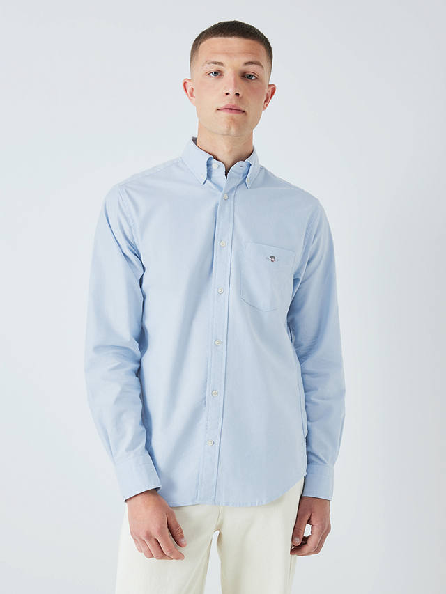 GANT Regular Fit Oxford Shirt, Light Blue at John Lewis & Partners