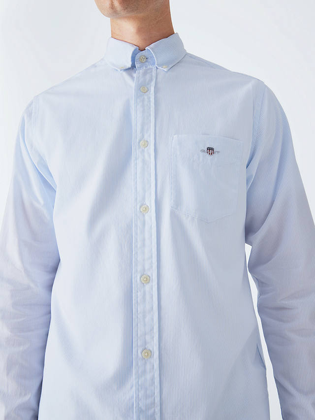 GANT Poplin Banker Stripe Shirt, 455 Light Blue
