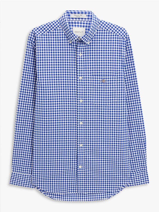GANT Regular Fit Poplin Gingham Shirt, 436 College Blue